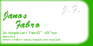 janos fabro business card
